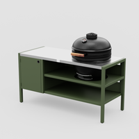 UMAMI Module 3, groen / roestvrij staal + zwarte kamado NORDIC FLAME 