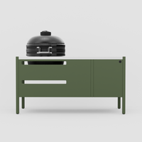UMAMI Module 3, groen / roestvrij staal + zwarte kamado NORDIC FLAME 