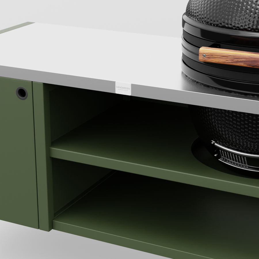 UMAMI Module 3, groen / roestvrij staal + zwarte kamado NORDIC FLAME 