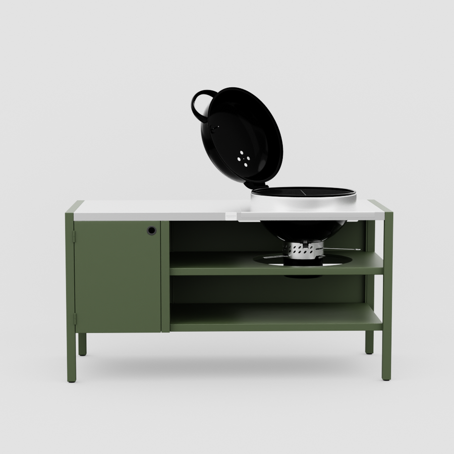 UMAMI module 3, groen / roestvrij staal + kogelgrill NORDIC FLAME 