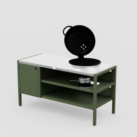 UMAMI module 3, groen / roestvrij staal + kogelgrill NORDIC FLAME 