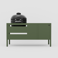 UMAMI Buitenkeuken Module 3 + zwarte kamado NORDIC FLAME, groen