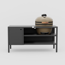 UMAMI Buitenkeuken Module 3 + beige kamado NORDIC FLAME, zwart